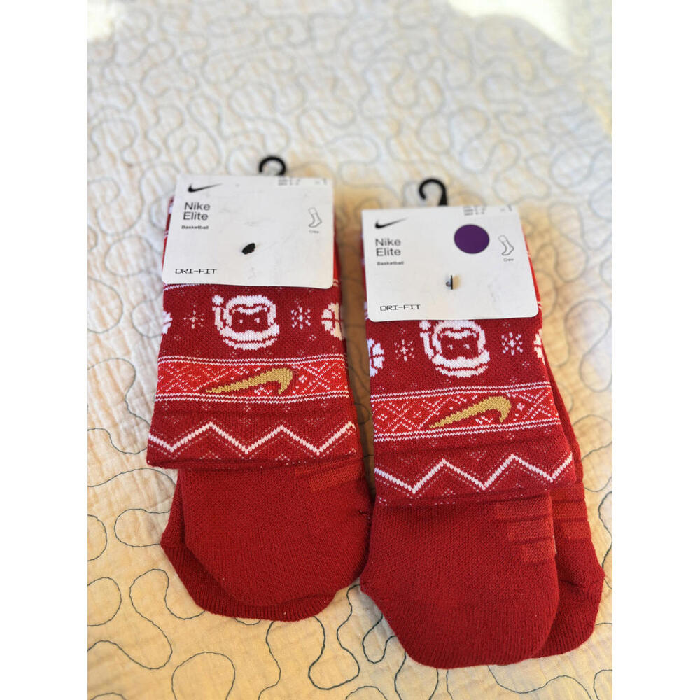 Nike Elite Red Crew Socks - Size YTH 5Y-7Y‎ / WMN 6-10 / MEN 6-8 #632